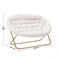 Emma and Oliver Janey Folding Double Saucer Chair with Steel Frame for Dorm, Living Room, or Bedroom